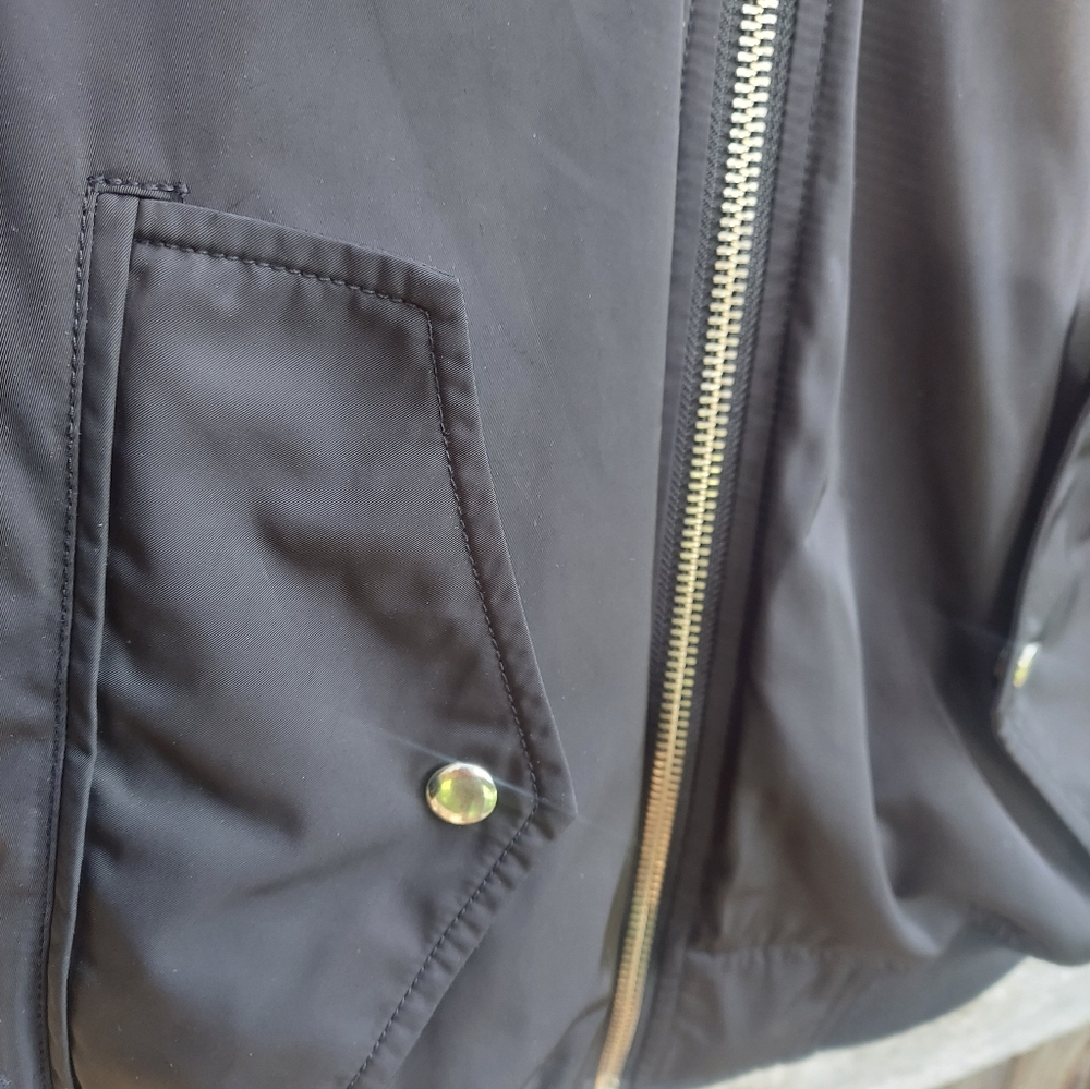 The Kooples Sport Black Bomber Jacket Puffer Detachable Fur Hood S - Picture 5 of 6